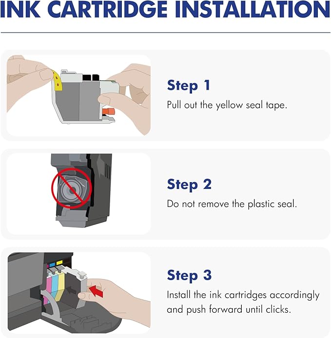 LC401XL LC401 MFC-J1010DW Ink Cartridges for Brother Printer LC 401 401XL for MFC-J1010DW MFC-J1170DW MFC-J1012DW MFC-J1800DW MFC J1010DW - 5 Pack High Yields Black Cyan Magenta Yellow