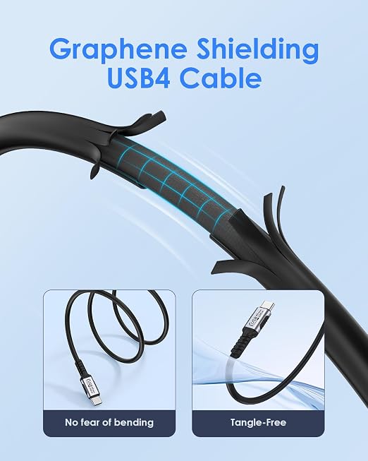 LENTION 2.3FT USB 4.0 Cable for Thunderbolt 4 240W Fast Charging USB C to USB C - Image 8