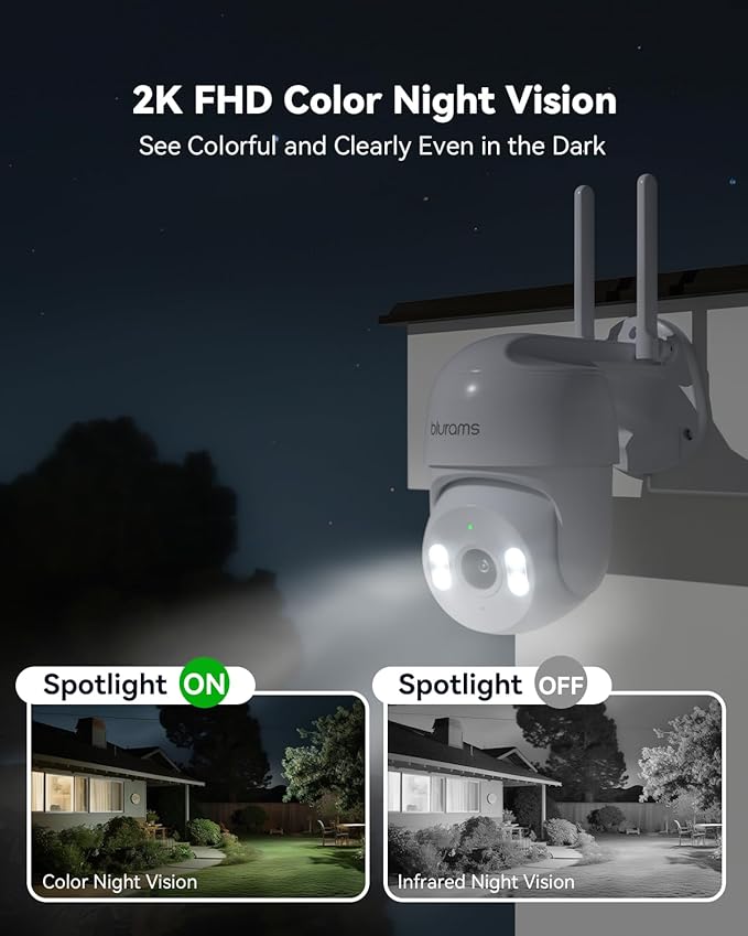 blurams 2Pack Security Cameras Outdoor Wired, 2K 360° PTZ Outdoor Security - Image 3