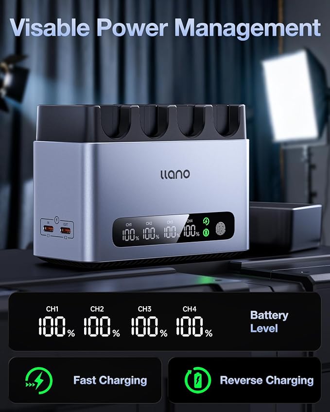 llano 65W 4-Slot NP-FZ100 Battery Charger - Image 6