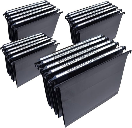 Ultimate Office MagniFile Hanging File Folders V Base Letter Size with 11 inch Magnified Indexes That Double The Size of Your File Titles to Find Files Fast. (Set of 20 Black)