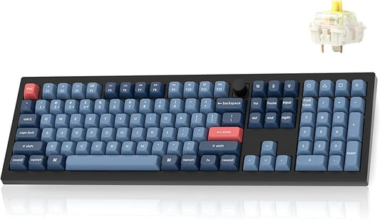 Keychron V6 Max Wireless Custom Mechanical Keyboard, 2.4 GHz Bluetooth QMK Full-Size Layout RGB with Hot-swappable Gateron Banana Switch Compatible with Mac Windows Linux