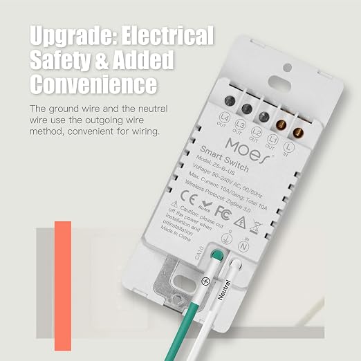 MOES 2nd Generation Zigbee Smart Switches 3 Gang, No Netural Wire, Require MOES - Image 2