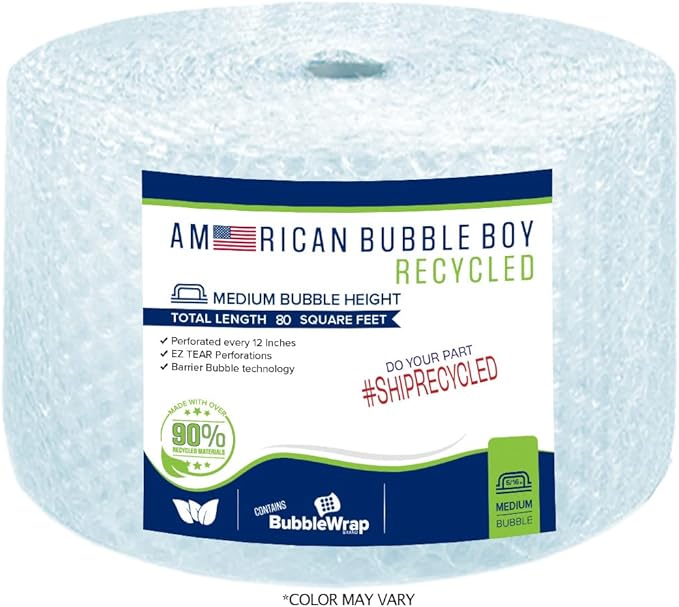 5/16 Medium Recycled Bubble Wrap - 1 Roll