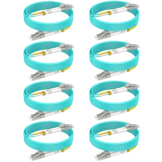 OM3 Multimode LC to LC Fiber Patch Cable 3ft/1m-8PACK, MM Fiber Optic Patch by RamboCables