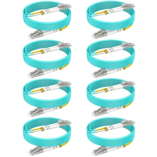 Multimode LC LC Fiber Patch Cable 6ft/2m-8PACK, OM3 MM Fiber Optic Patch Cable by RamboCables