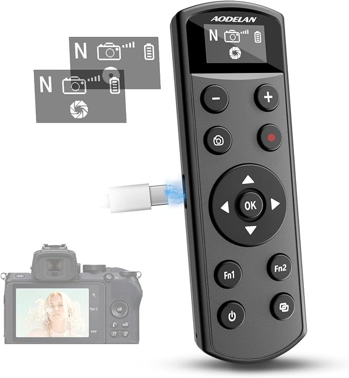 Remote Control for Nikon Camera, USB-C Rechargeable Wireless Shutter Release by AODELAN