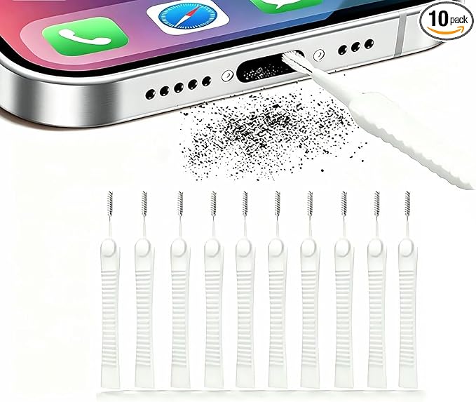 10 Pack Phone Charge Port Cleaning Tool kit, Anti-Clogging Mini Brushes Cleaner by Epivol
