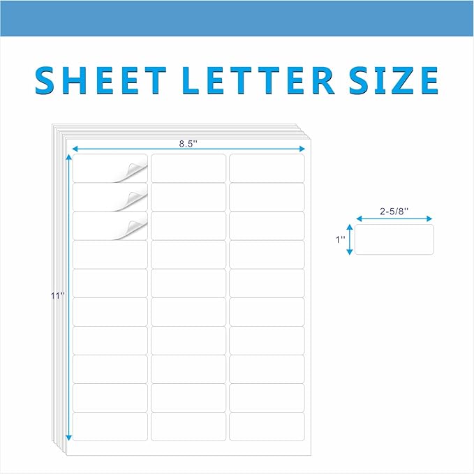 Address Labels, JIQEZNL Premium 1" x 2-5/8" Mailing Labels for Envelopes, 900 Address Label Sticker Paper for Laser/Ink Jet Printer, White Blank Printable Sticker Labels 30 Per Sheet 8.5"×11"