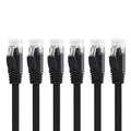 Yauhody CAT 6 Ethernet Cable 15ft 6-Pack Black, High Speed Solid Flat CAT6 by Yauhody