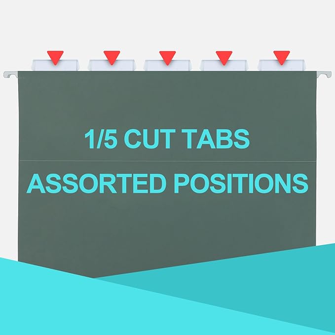 HERKKA Extra Capacity Hanging File Folders, 30 Pack Reinforced Hang Folders with Heavy Duty 1 Inch Expansion, Designed for Bulky Files, Medical Charts, Letter Size, Green