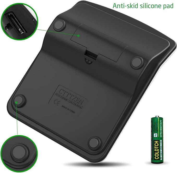 Calculator, Splaks 2 Pack Standard Functional Desktop Calculators Solar and AA Battery Dual Power Electronic Office Calculators with 12-Digit Large Display (1 Basic Black&1 Updated Silver)