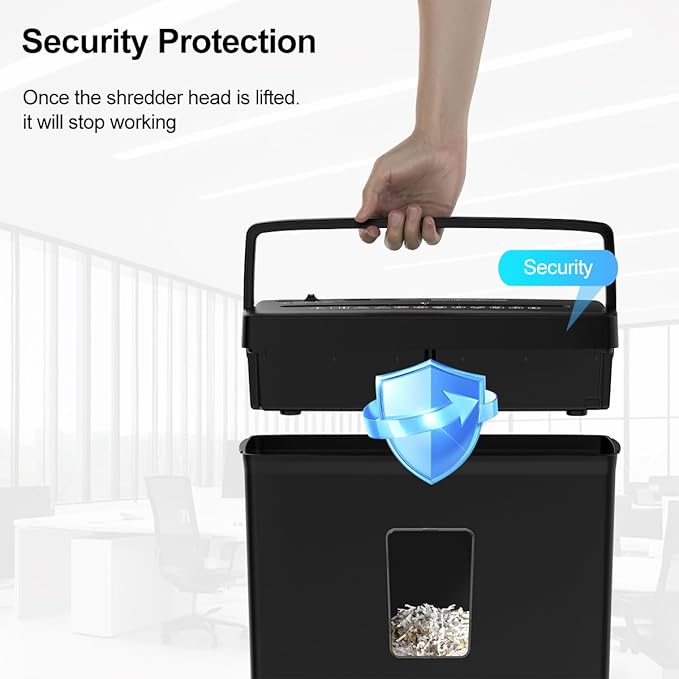 Woolsche Paper Shredder for Home,5 Sheet Desktop Cross Cut with 2.38-Gallon Basket Shredder,P-4 Security Level, 4-Mode Design, Shreds Paper/Credit Card - Durable, with Jam Proof Function for Home