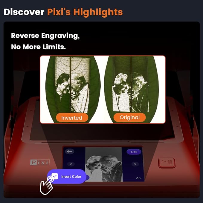 AlgoLaser 10W Laser Engraver Machine: Portable & Smart with 3.5" Touch Screen, Hand Drawing/Wireless/SD Card/Offline Engraving, AlgoOS 2.0 Self Developed System for Wood, Acrylic, Leather