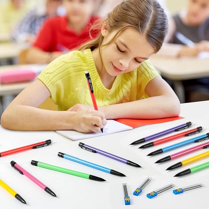 BainGesk Mechanical Pencils, 0.7mm Medium Point, HB #2 Lead, 210 Pack Bulk Mechanical Pencils and 48 Tubes Refills, Assorted Colored Barrels, Office School Supplies