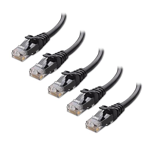 Cable Matters 10Gbps 5-Pack Snagless Cat 6 Ethernet Cable - 5ft by CableMatters