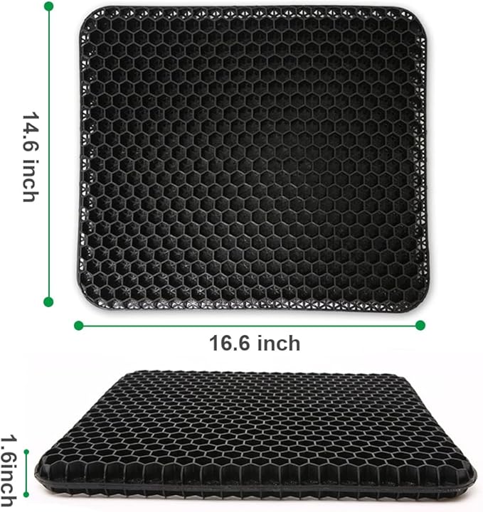 Gel Seat Cushion for Long Sitting (Super Large & Thick), Soft & Breathable, Gel Chair Cushion for Wheelchair, for Hip Pain, Gel Seat Cushion for Office Chair