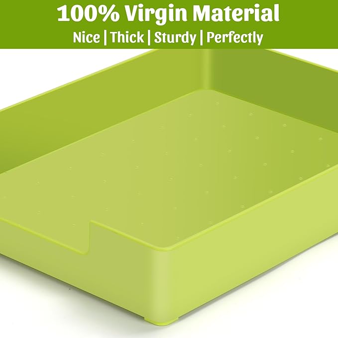 Letter-Size Tray Desk Letter Tray Paper Tray, Sturdy Heavy-Duty Plastic Printer Paper Tray, Single-Tier Stackable File Storage Organizer for Office Home (1, Green)