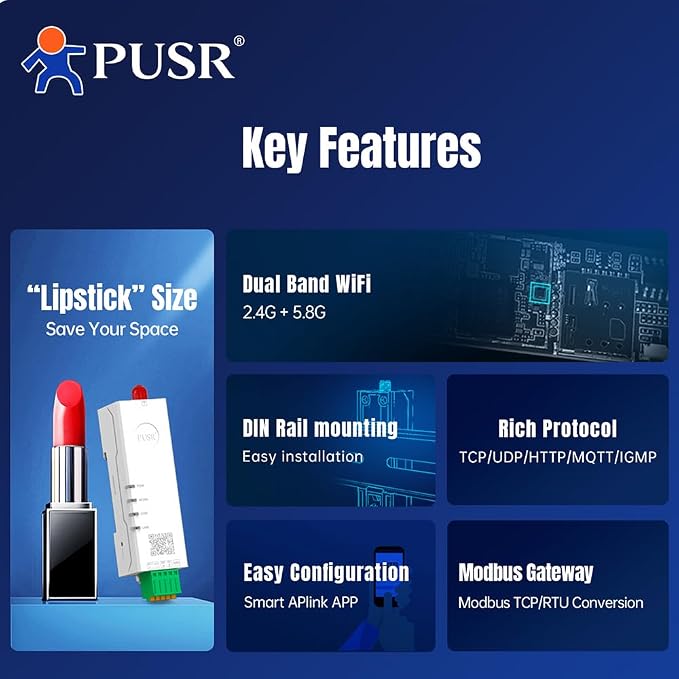 Serial to Dual Band WiFi Converter RS232 to WiFi Converter Modbus Gateway - Image 3