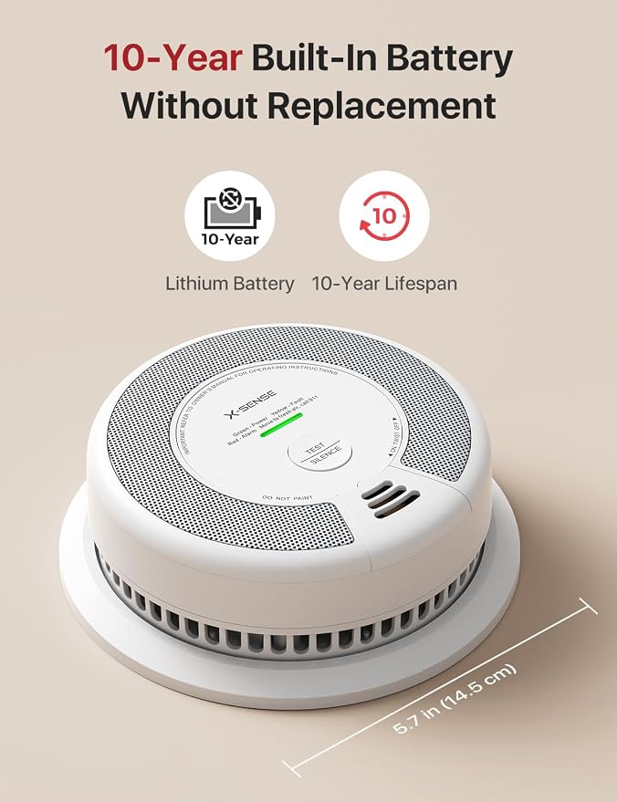 X-Sense 6-Pack Wireless Interconnected Combination Smoke and Carbon Monoxide - Image 3