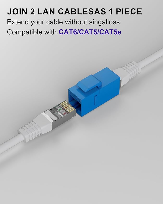 RJ45 Coupler Cat6 Keystone Jack 20-Pack, Female to Female UTP Inline Ethernet - Image 6