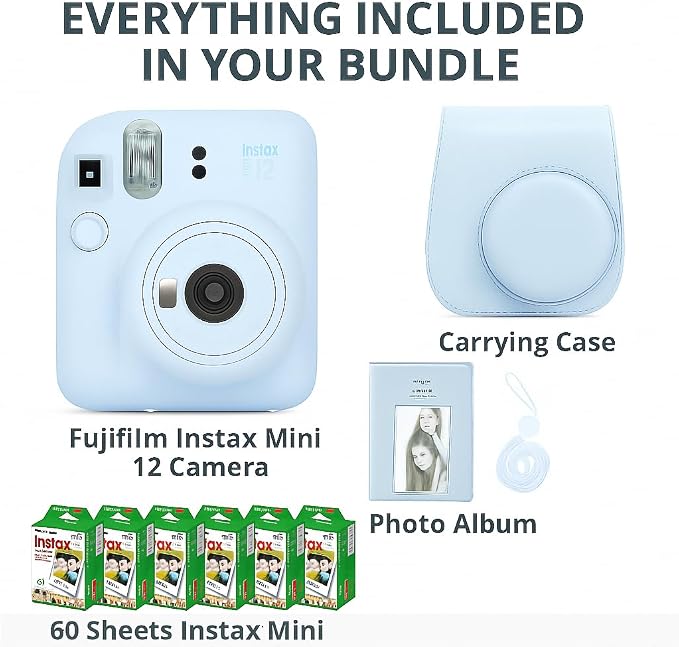 Fujifilm Instax Mini 12 Instant Camera Blossom Pink and Fuji Film Value Pack - Image 3