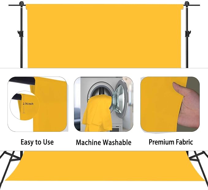 Yellow Photo Backdrop, Photo Booth Portrait Photography Background, Studio - Image 6