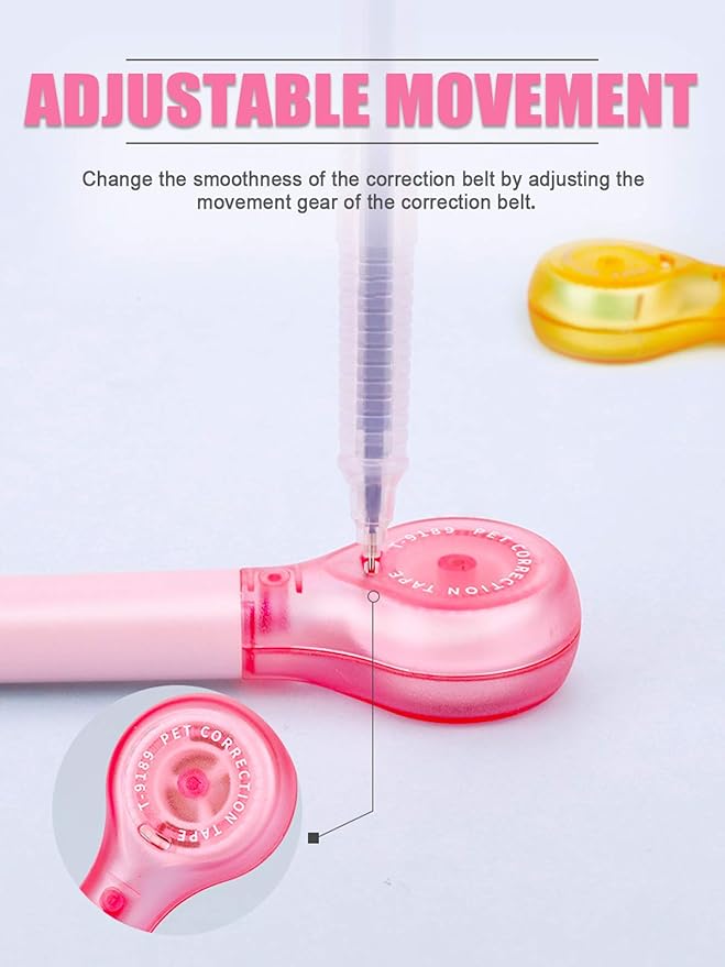 5pcs Correction Tape Pen, White, 1/5" x 236", Push-pull Protectiv