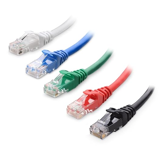 Cable Matters 10Gbps 5-Color Combo Snagless Cat 6 Ethernet Cable - 7ft by CableMatters