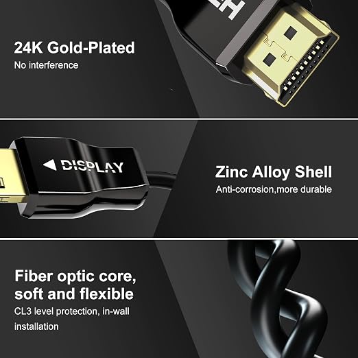 UL Certified CL3 Rated Fiber Optic HDMl Cable 16.4FT, 48Gbps Ultra Small - Image 7