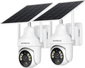 SEHMUA 2K Solar Security Cameras Wireless Outdoor, 2 Pack 360° View Pan/Tilt by SEHMUA