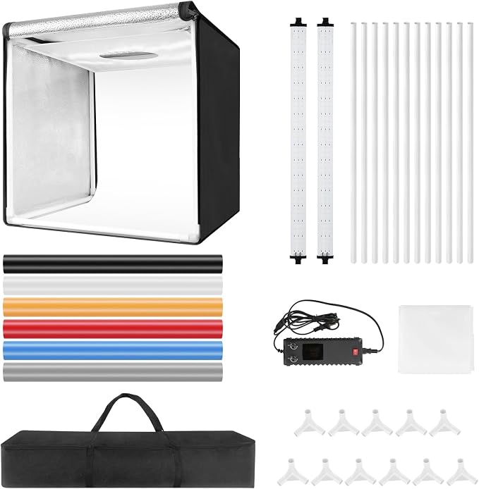 Bi-Color LED Photo Light Box 24x24 inch, Dimmable LEDs Product Photography - Image 7