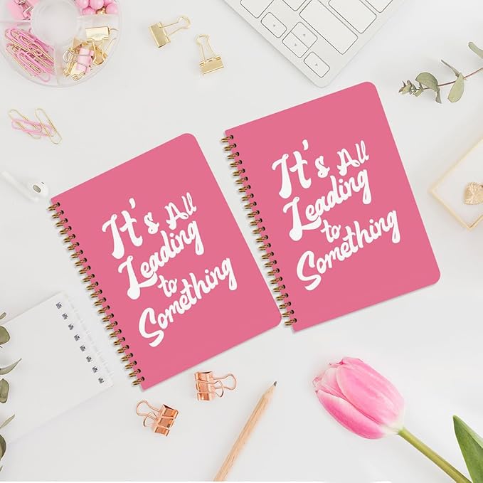 2Pcs Spiral Notebook, Floral Rough Draft College Ruled Spiral Notebook, 160 Pages Hardcover Notebooks Journals for Writing Travel Business Office, Christian Pink Aesthetic Notebooks for Women