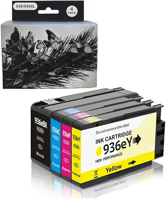 936E 936XL 936 Ink Cartridges Combo Pack Replacement for HP 936E 936XL Ink Cartridges Combo Pack for OfficeJet Pro 9120e 9125e 9730e 9130 9135e 9122e 9128e 9110b 9120b 9130b 9130e Printers, 4 Pack