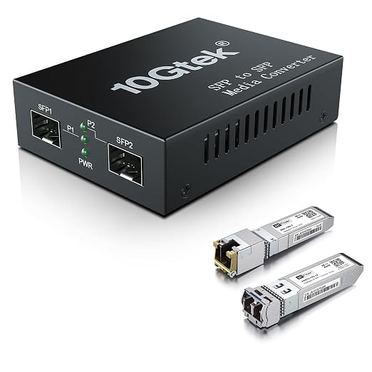 10G SFP+ Media Converter, Dual SFP+ Port, Fiber to Ethernet Converter by HiFiber