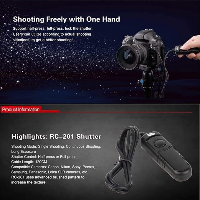Pixel Wired Shutter Remote Control S2 Remote Shutter Release Cable - Image 4