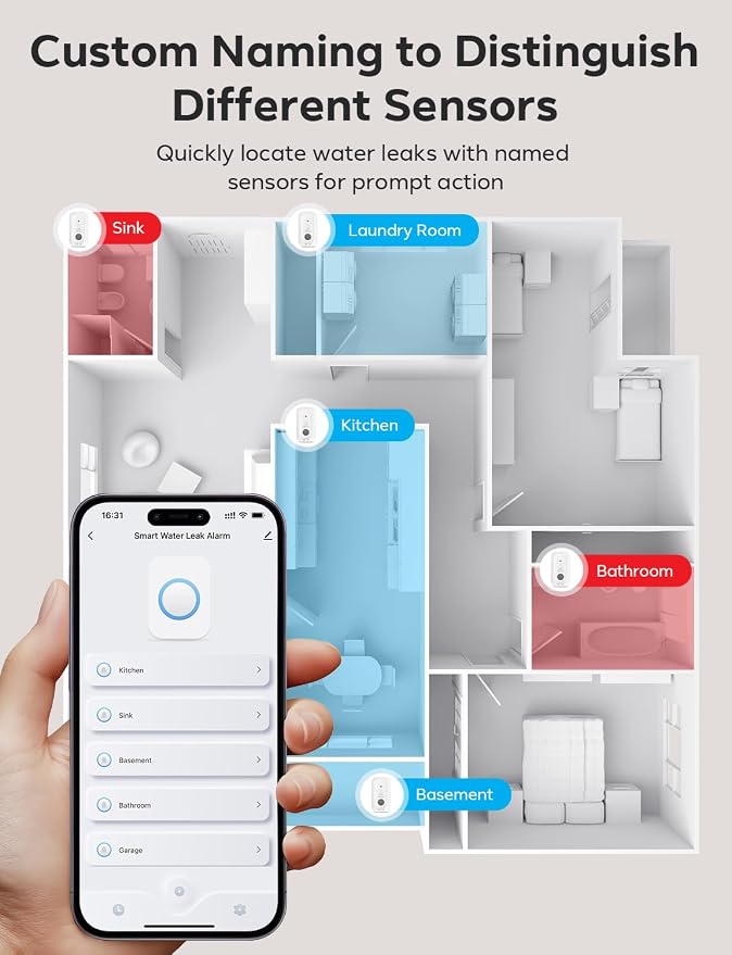 MAXCIO Wi-Fi Water Leak Detector, Smart Water Wireless Sensor - Image 4