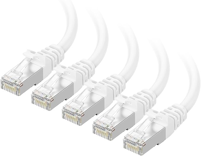 Cable Matters 10Gbps 5-Pack Snagless Shielded Cat 6A Ethernet Cable - 5ft by CableMatters