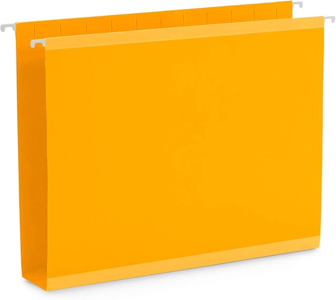 Blue Summit 50 Extra Capacity Hanging File Folders Letter Size, 2 Inch Expansion, Hanging File Folders Extra Capacity, Designed for Bulky Files, Filing Cabinets, Medical Charts, Assorted Colors
