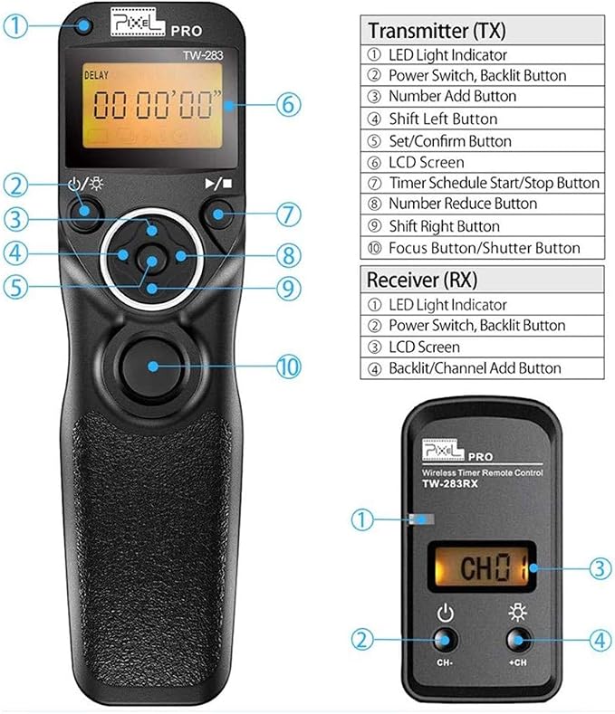 Pixel Remote Timer TW283-L1 Timer Shutter Release Remote Release - Image 5