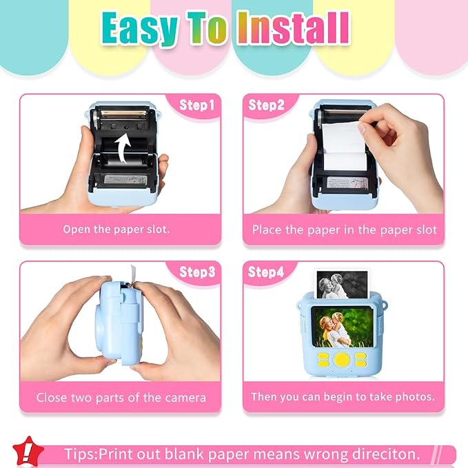 6 Rolls Instant Print Paper Kids Camera Paper Refill - Image 7