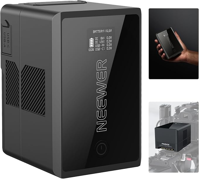 Neewer V Mount Battery PS150E Supports 100W PD USB C Fast Charging, 10350mAh by Neewer