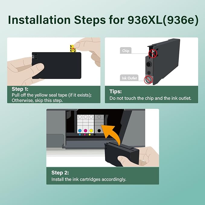936XL 936 Ink Cartridges Combo Pack: Replacement for HP Ink 936XL Black and 936 Color Combo Pack for HP OfficeJet Pro 9120e Series 9125e 9122e 9128e 9110b 9120b 9130b 9130e 9135e 9730e Printer