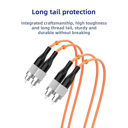 FC/UPC to FC/UPC Fiber Patch Cable, 60M/196FT OM1 Multimode Duplex 62.5/125µm - Image 5