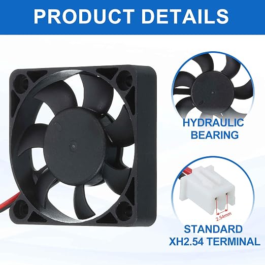 MECCANIXITY 5010 Fan 50mm x 10mm 2 Inch 12V Small Plastic Cooling Fan 2 Pin - Image 4