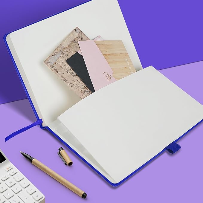 4 Pack Lined Journal Notebooks for Work, Travel, College, A5 Size 100 GSM Thick Paper, Classic Ruled, Hardcover Notepad for Writing 160 Pages, 5.5 x 8.3 inch - 4 Deep Multicolors