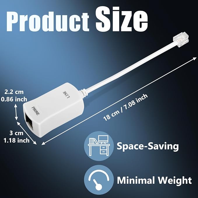 Uvital DSL Filter for Landline Phone, 1 Pack DSL Modem Phone Filter Adapter - Image 2