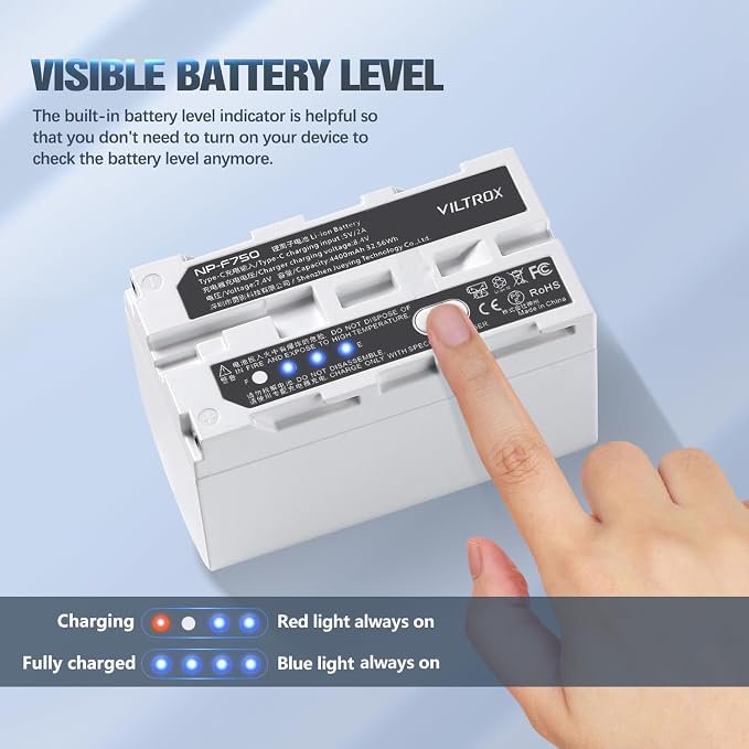 VILTROX NP-F750 Battery 2 Packs, Replacement - Image 5