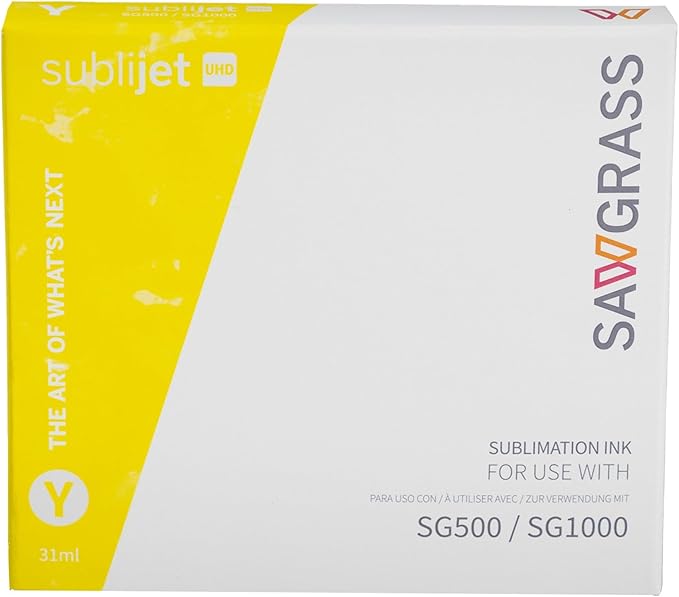 Sawgrass SubliJet UHD Sublimation Ink Cartridge - Yellow - High-Performance Ink SG500 SG1000 Sublimation Printers - Long-Lasting, High-Viscosity Gel Ink for Vibrant, Crisp Prints
