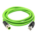 M12 to Rj45 Ethernet Cable Shielded, Industrial Field-wireable M12 4 Pin D Code by Lonlonty